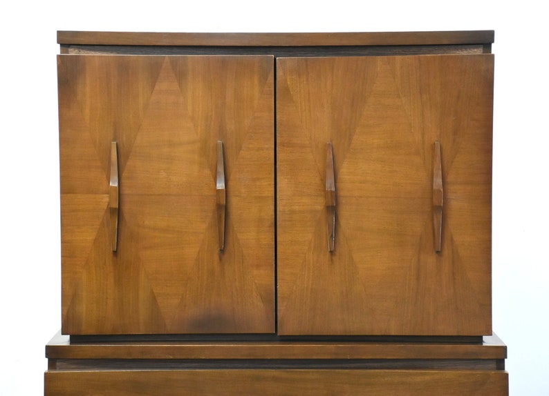 Walnut Mid Century Tall Dresser image 8