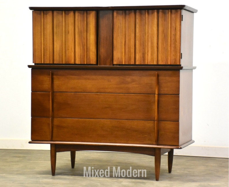 Mid Century Tall Dresser by United Furniture image 1