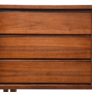 Walnut Mid Century Modern Dresser by Bassett image 7