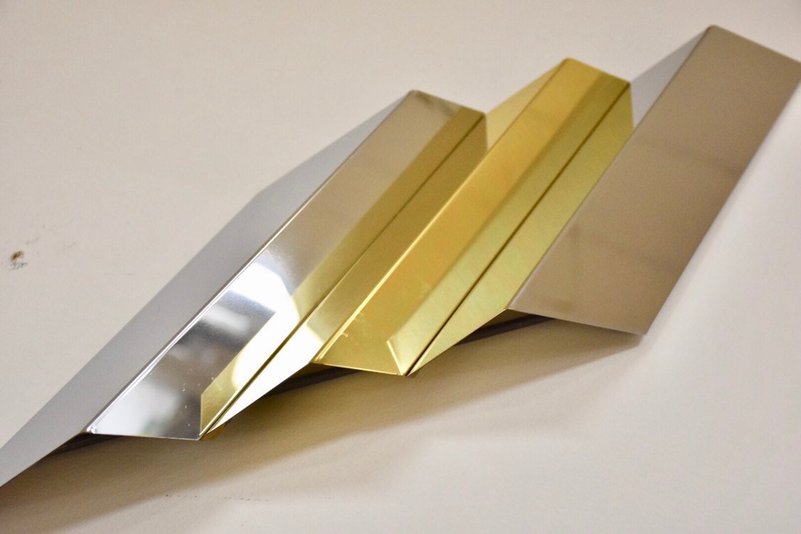 Modern Brass and Chrome Wall Art Etsy