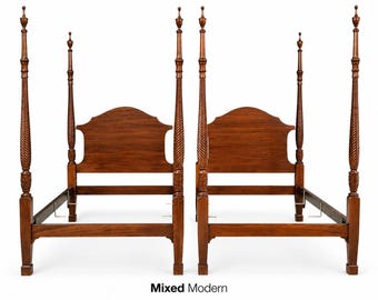 Mahogany Antique Twin Beds - A Pair