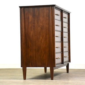 Refinished Mid Century Walnut Dresser image 2