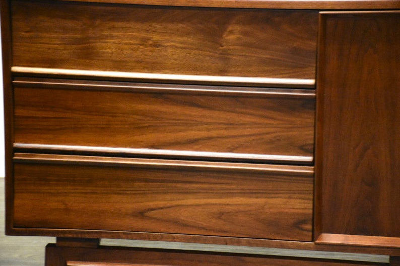 Walnut Mid Century Modern Long Dresser image 8