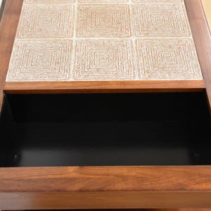 Walnut and Tile Sofa Console Table image 5