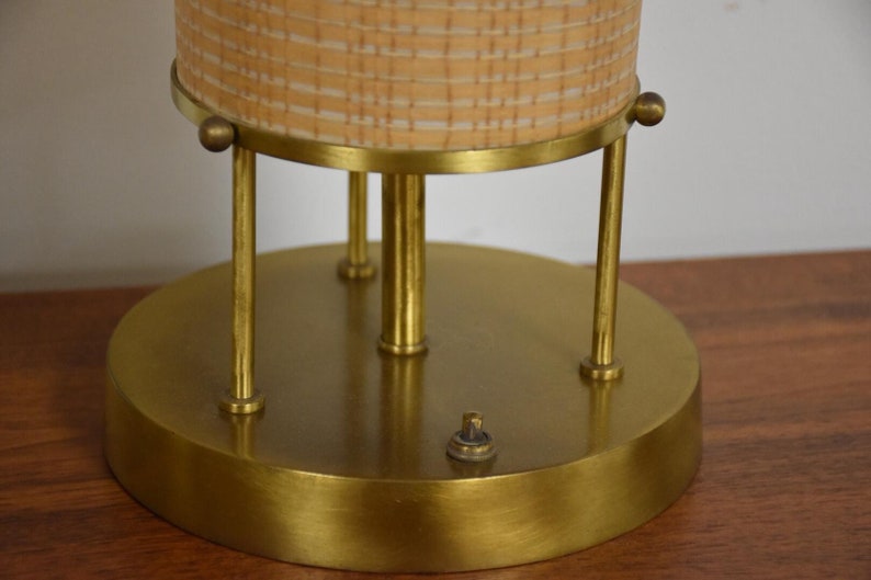 Vintage Modern Brass Table Lamps a Pair Etsy