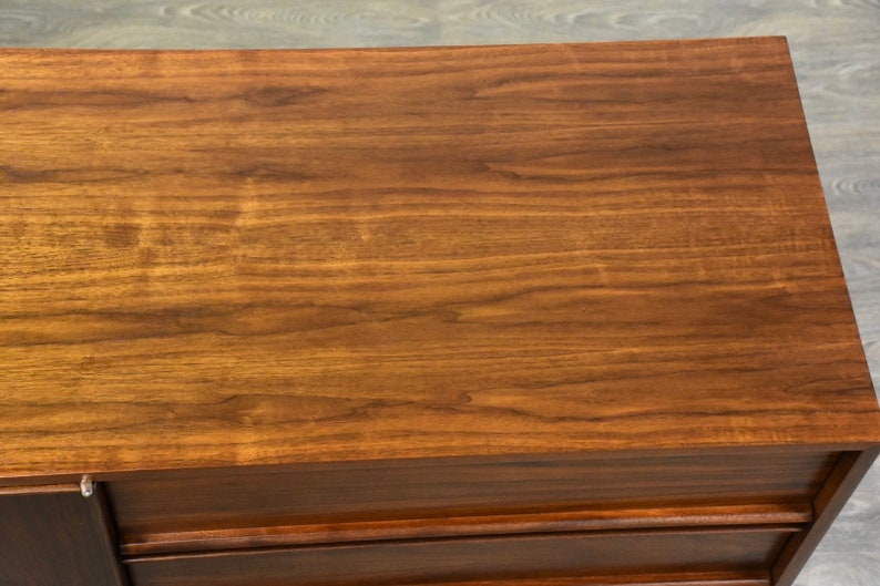 Walnut Mid Century Modern Long Dresser image 7