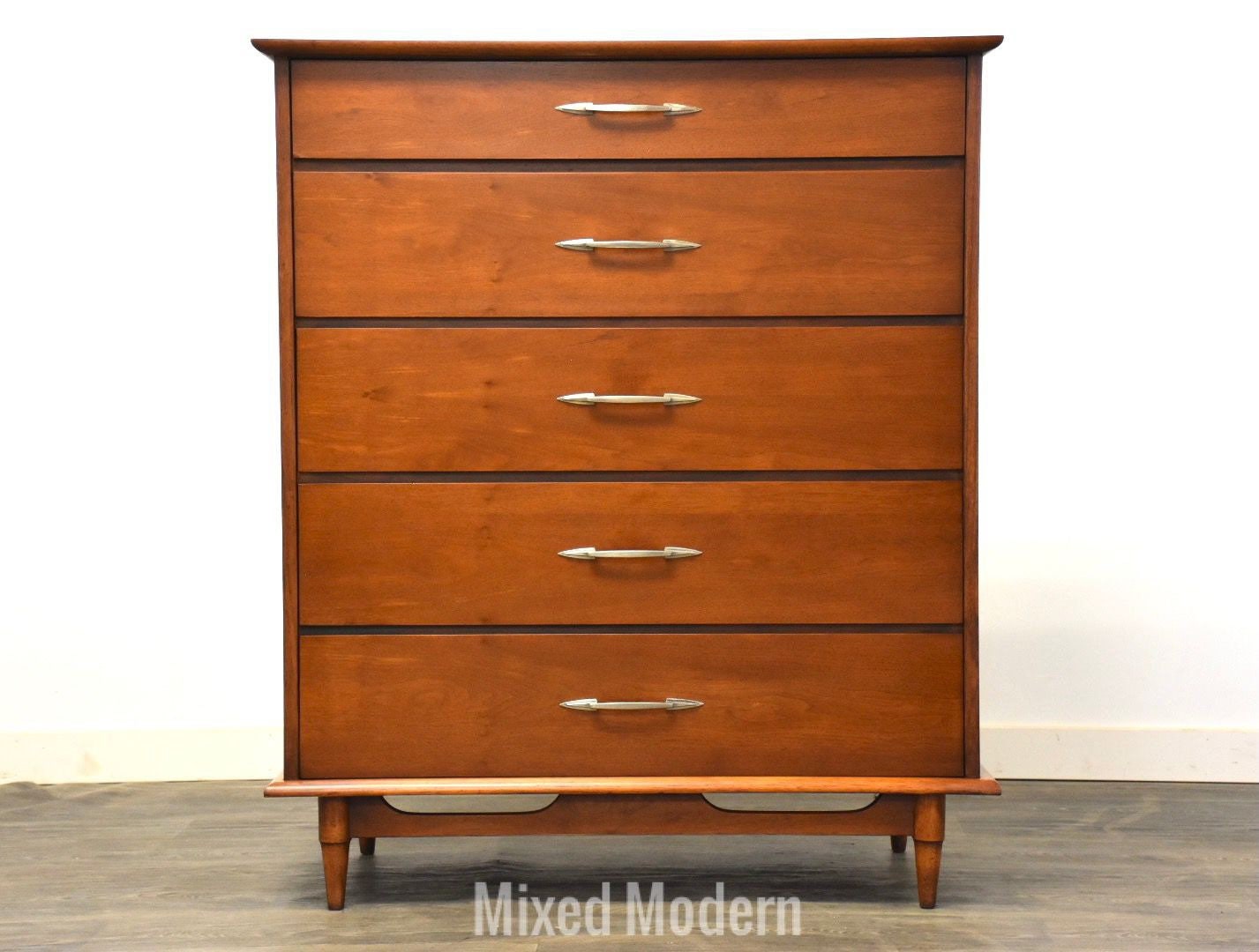 Lane Walnut MCM Tall Dresser Etsy UK