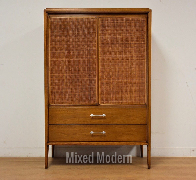 Walnut Armoire Dresser By Paul Mccobb For Widdicomb Etsy