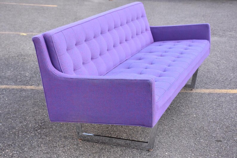 Modern Chrome & Purple Sofa by Patrician image 4