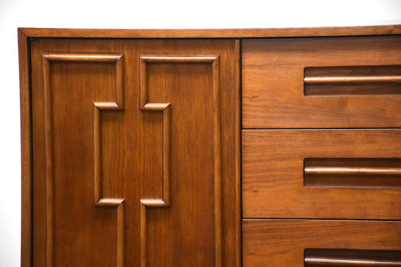 Mid Century Walnut Armoire Dresser image 8