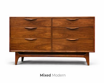 Refinished 54” Lane Perception Walnut Dresser