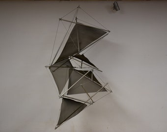 Hanging Aluminum and Brass Wire Sculpture