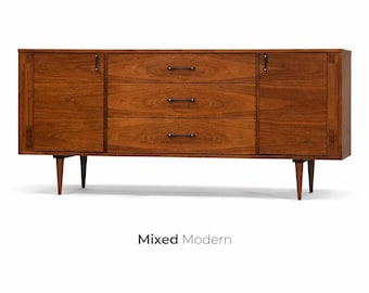 Refinished 72” Walnut Dresser by Koehler