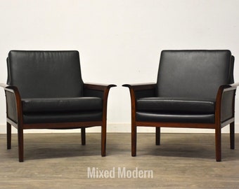 Modern Rosewood Lounge Chairs by Knut Sæter - A Pair