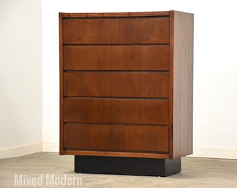 Refinished Walnut Tall Dresser by Lane