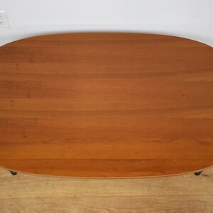 Cherry and Chrome Oval Coffee Table image 2