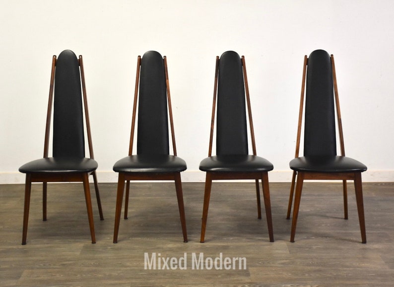 Walnut Dining Chairs Set of 4 image 1