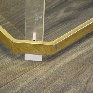 Brass Lucite and Glass Coffee Table image 6