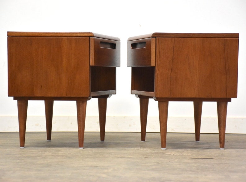 Danish Modern Teak Nightstands A Pair image 2