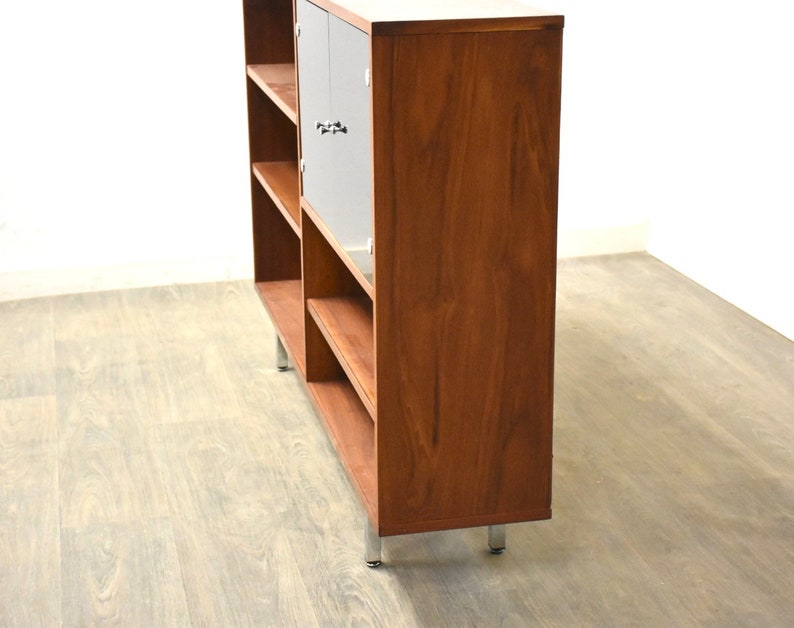 Walnut & Chrome MCM Bookcase image 2