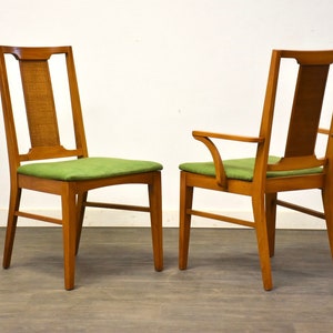 Mid Century Green Dining Chairs Set of 5 image 4