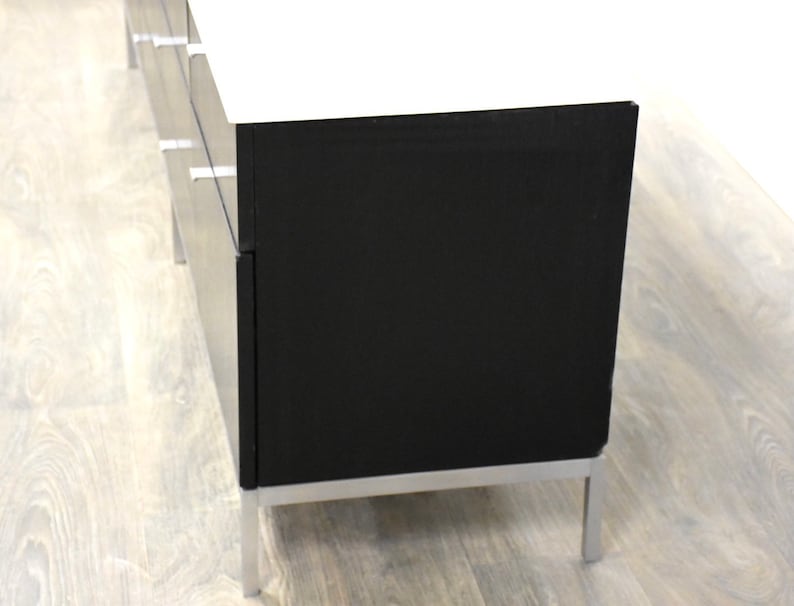 Black Lacquer & Marble Credenza by Florence Knoll image 3