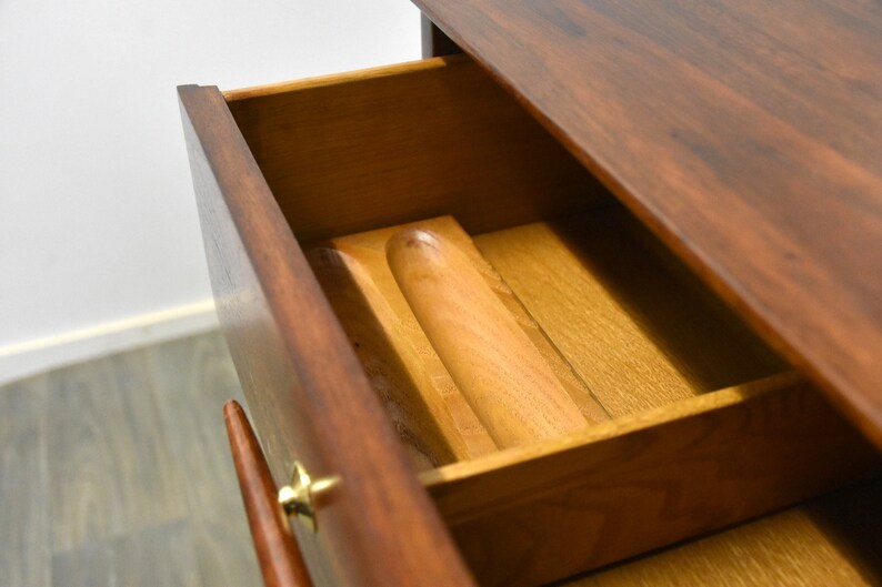 Refinished Mid Century Walnut Dresser image 4