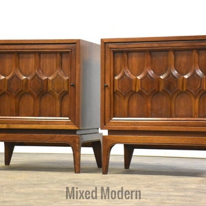 Walnut Mid Century Nightstands - A Pair