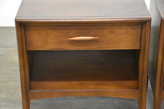 Walnut Nightstands by Broyhill Emphasis - A Pair - Etsy
