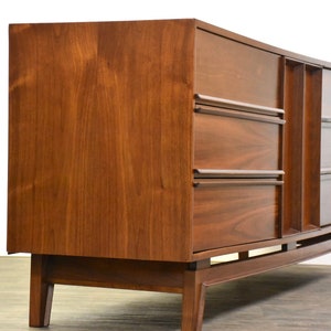 Walnut Mid Century Modern Long Dresser image 3