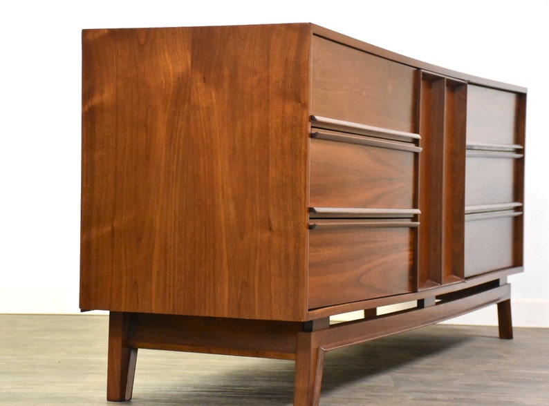 Walnut Mid Century Modern Long Dresser image 3