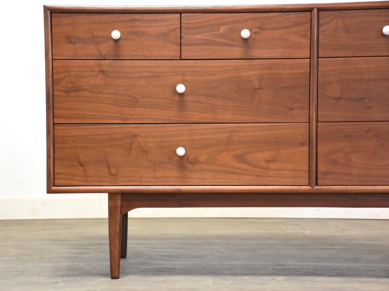 Refinished Kipp Stewart Walnut Dresser for Drexel image 7