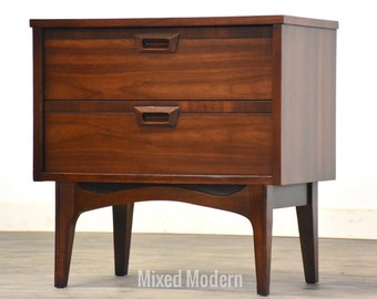 Walnut Mid Century Nightstand