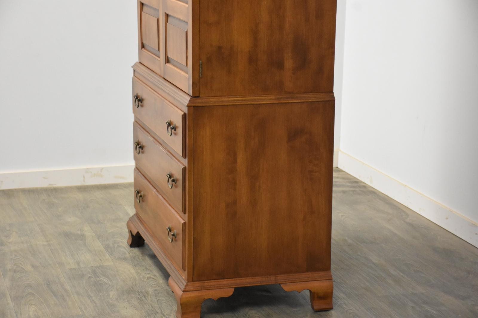 Hitchcock Solid Maple Stenciled Armoire Dresser Etsy