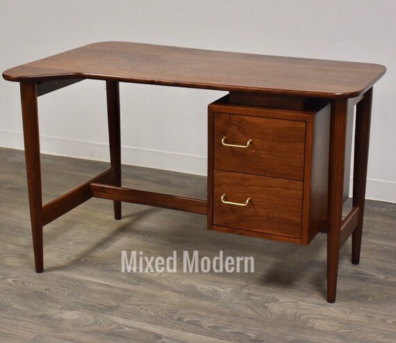 American Of Martinsville Walnut Desk Etsy