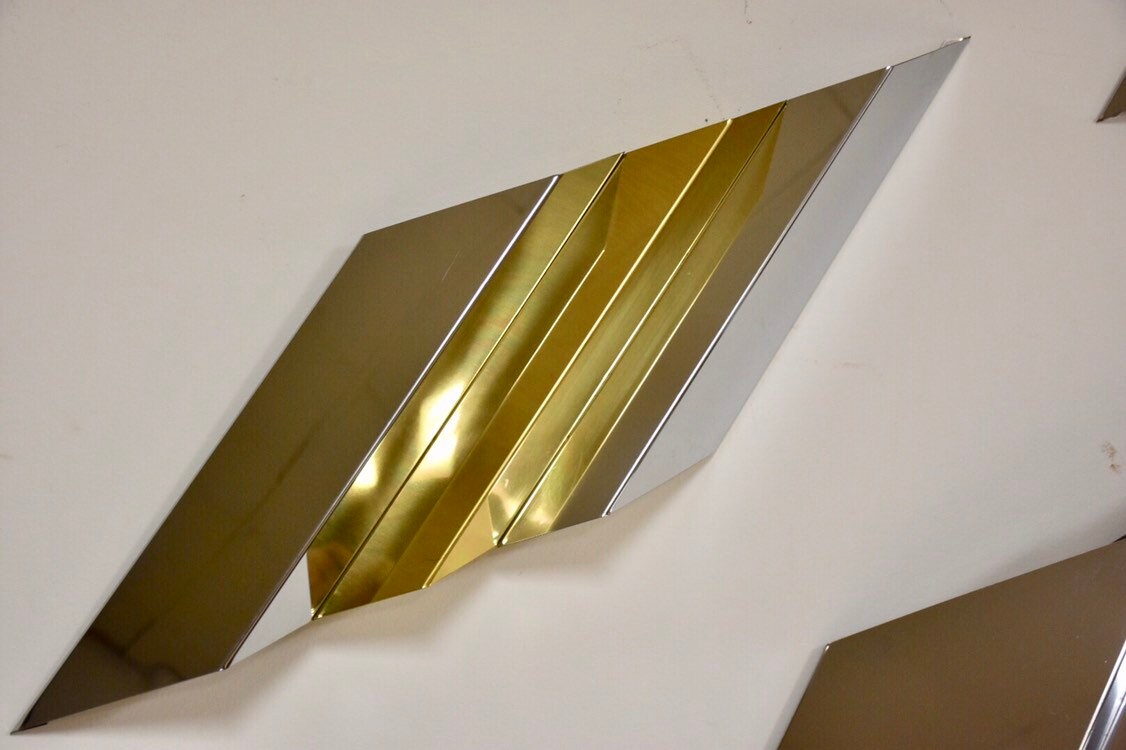 Modern Brass and Chrome Wall Art Etsy UK
