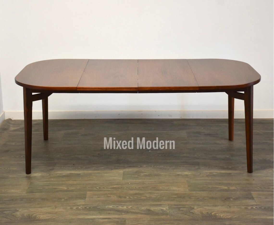 Walnut MCM Extendable Dining Table Etsy