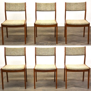 Modern Teak Dining Chairs Set of 6 image 1