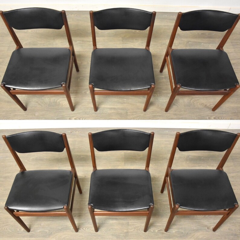Danish Modern Teak Dining Chairs Set of 6 image 2