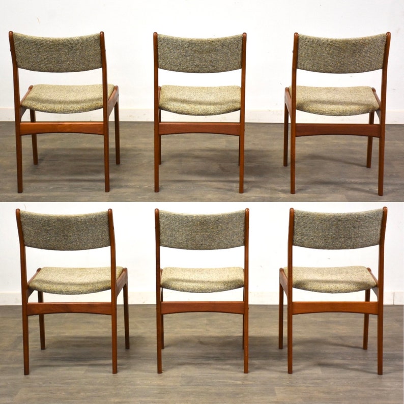 Modern Teak Dining Chairs Set of 6 image 3