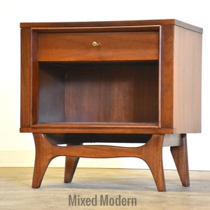 Mid Century Walnut Nightstand image 1