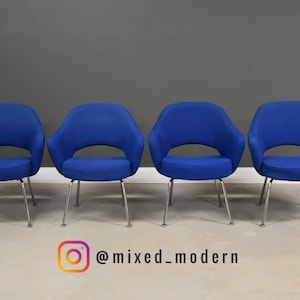 Eero Saarinen for Knoll Executive Blue Dining Chairs - Set of 4