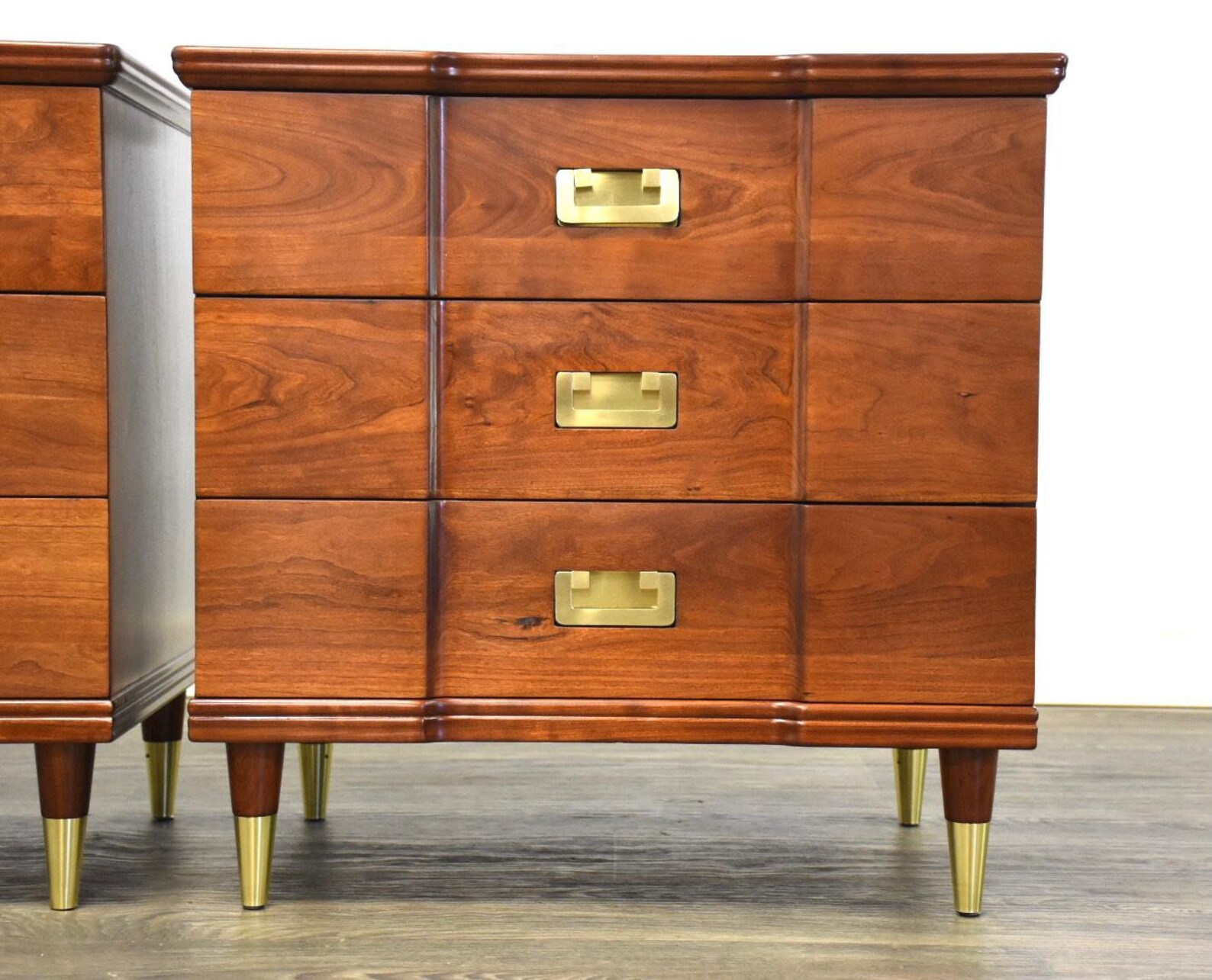 Cherry & Brass Nightstands by John a Pair Etsy