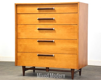 Refinished Urban Suburban Maple and Walnut Dresser