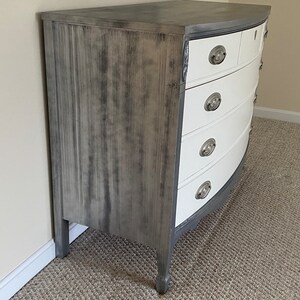 Grey and White Dresser and Mirror image 2