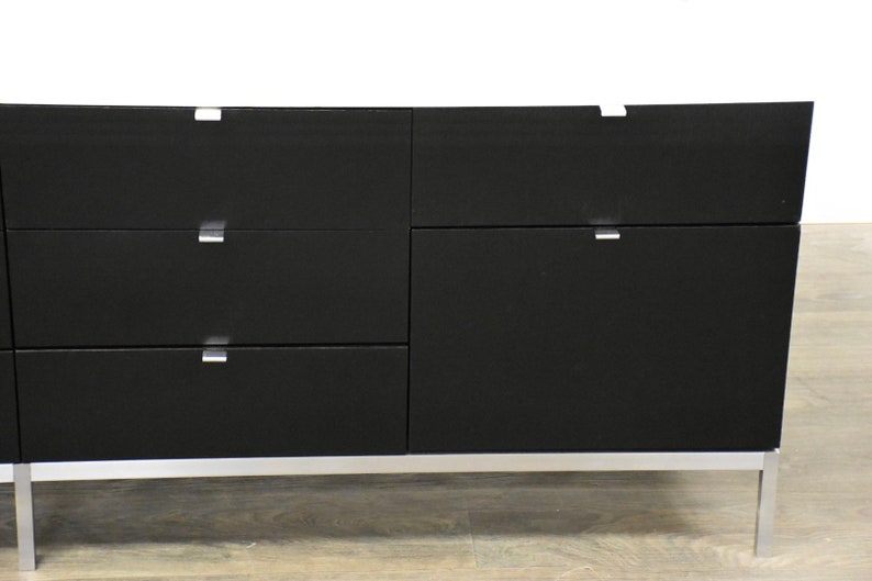 Black Lacquer & Marble Credenza by Florence Knoll image 8