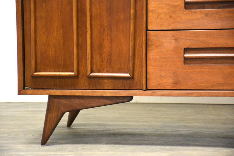 Mid Century Walnut Armoire Dresser image 9