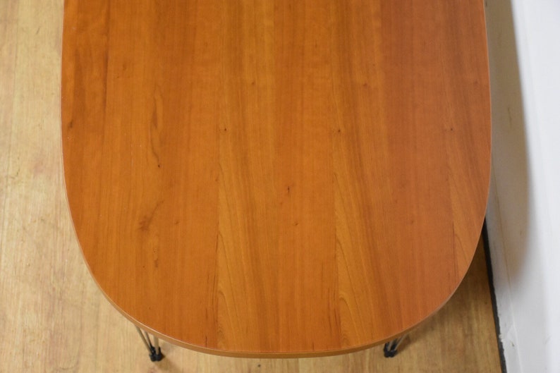 Cherry and Chrome Oval Coffee Table image 4