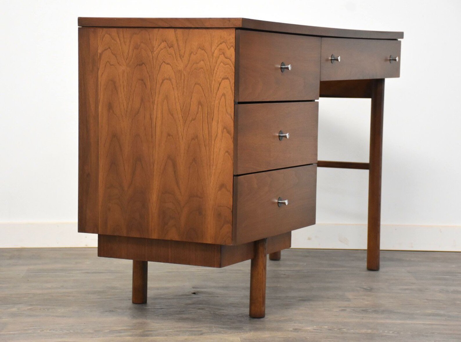 Walnut MCM Desk by Stanley Etsy