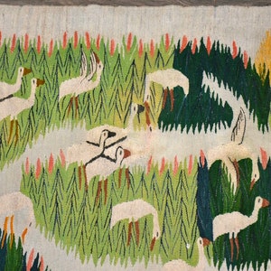 Snowy Egret Handmade Swedish Flat Weave Kilim Rug image 2